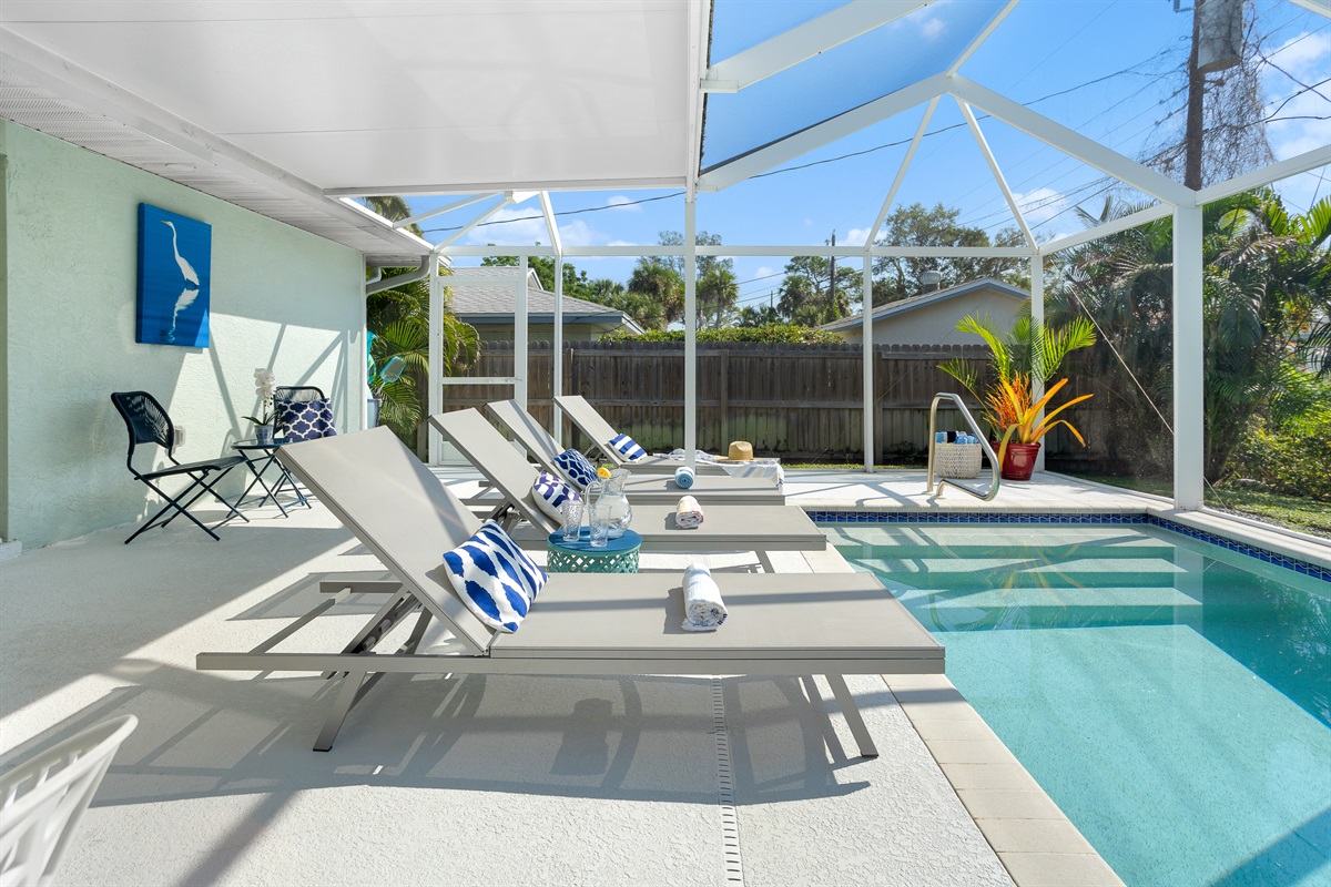 Heated pool with lanai