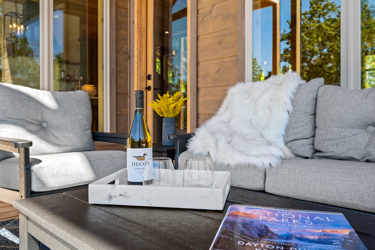 Relax and enjoy the view from the back deck.
