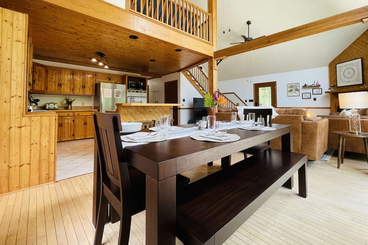 Plenty of room for multiple cooks in the kitchen for meal making and eating. A very user friendly house