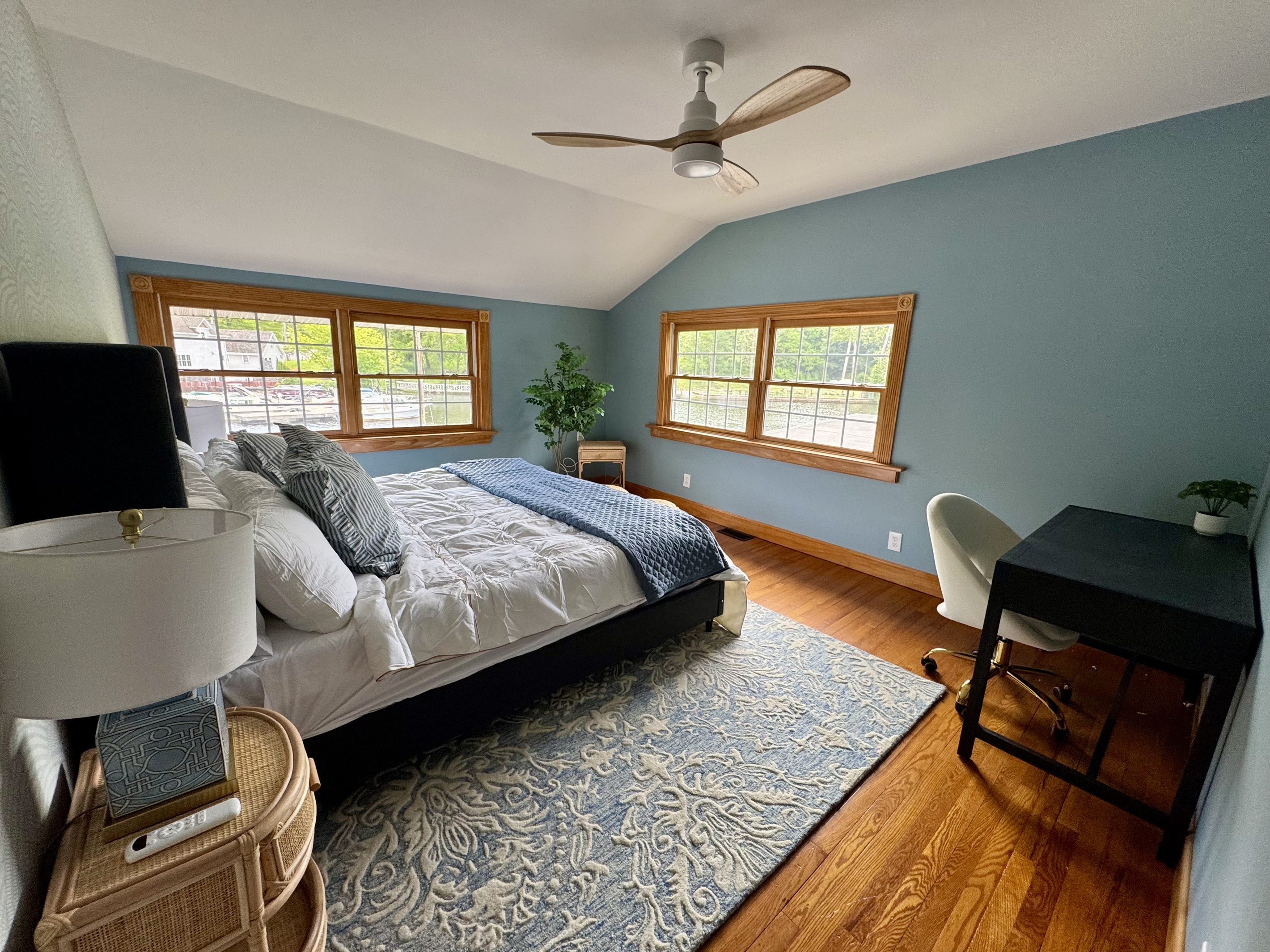 Master suite with king bedroom and workspace