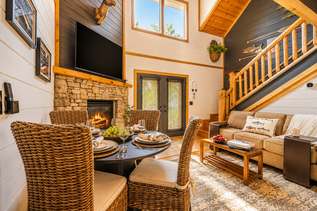 Living room has a Queen size sleeper sofa for extra sleeping capacity and comfort.