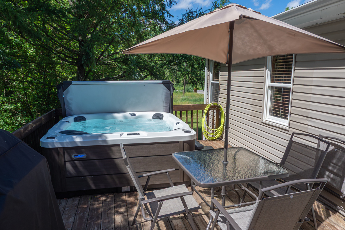 Deck and hot tub
