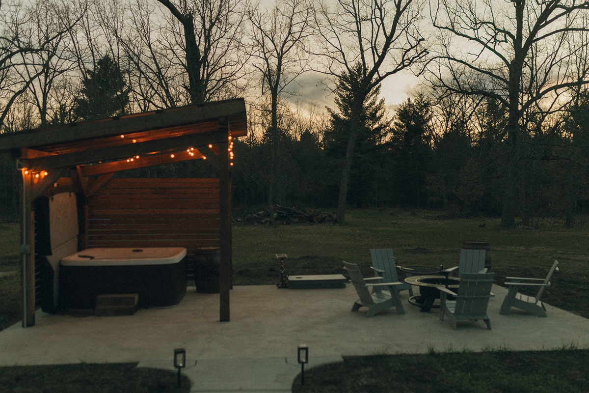 Hot tub and fire pit