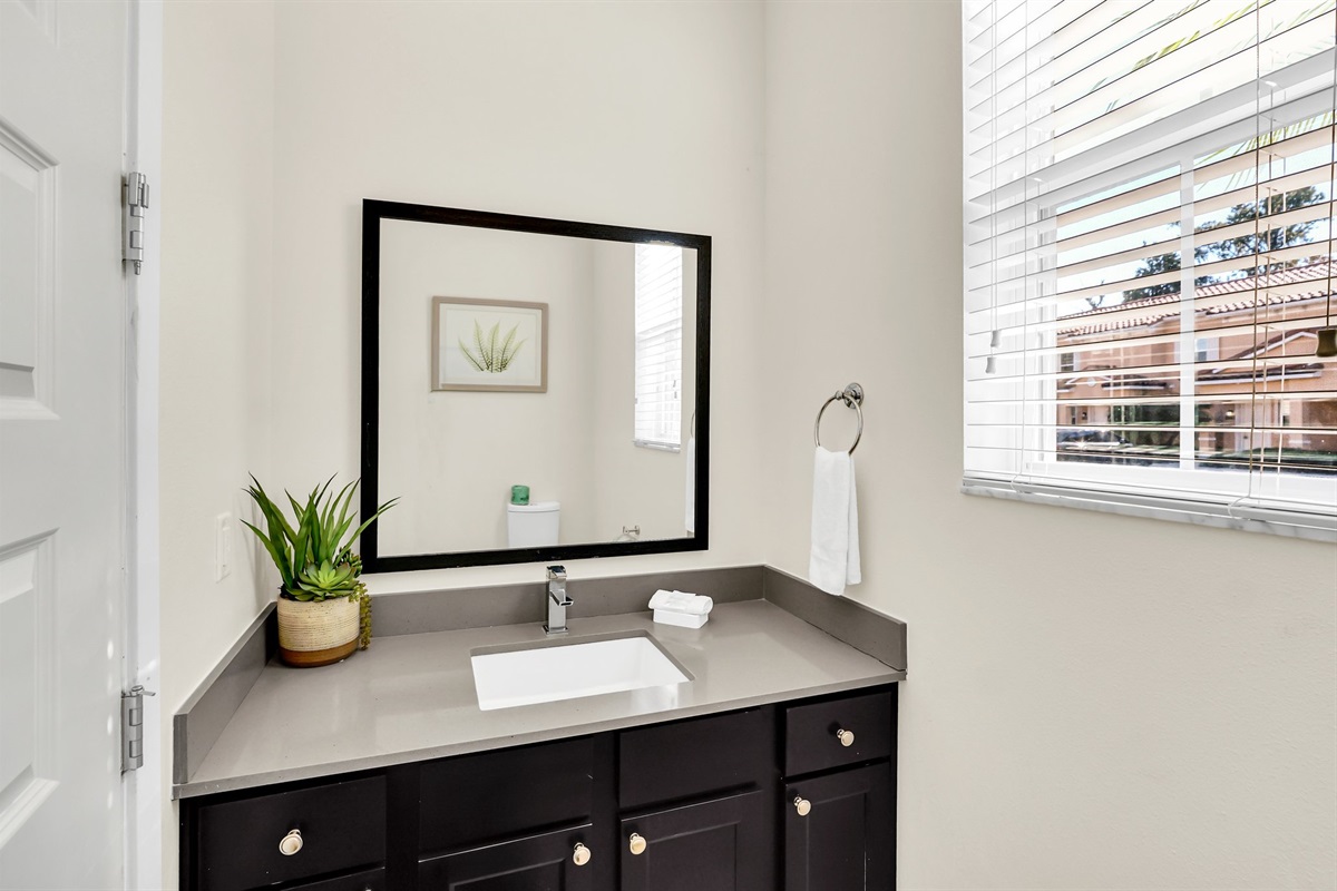 Bright and airy half bath
