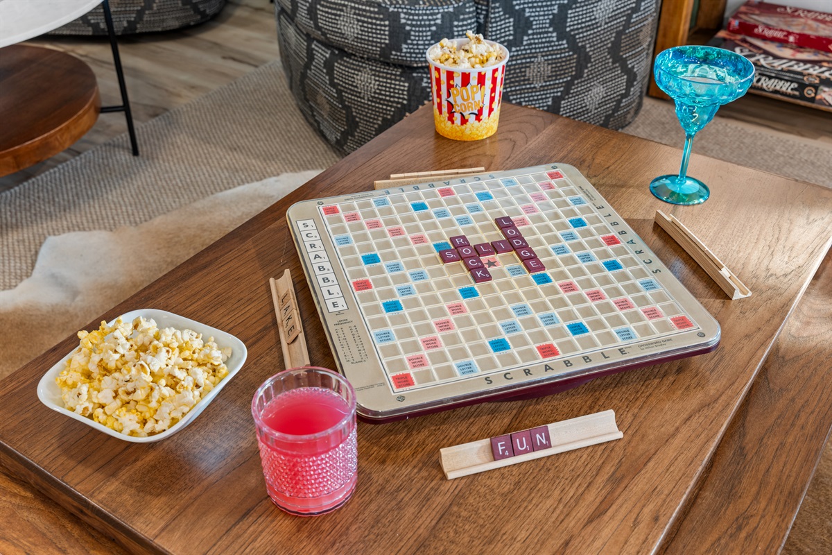 Classic game of Scrabble while you enjoy some drinks and snacks