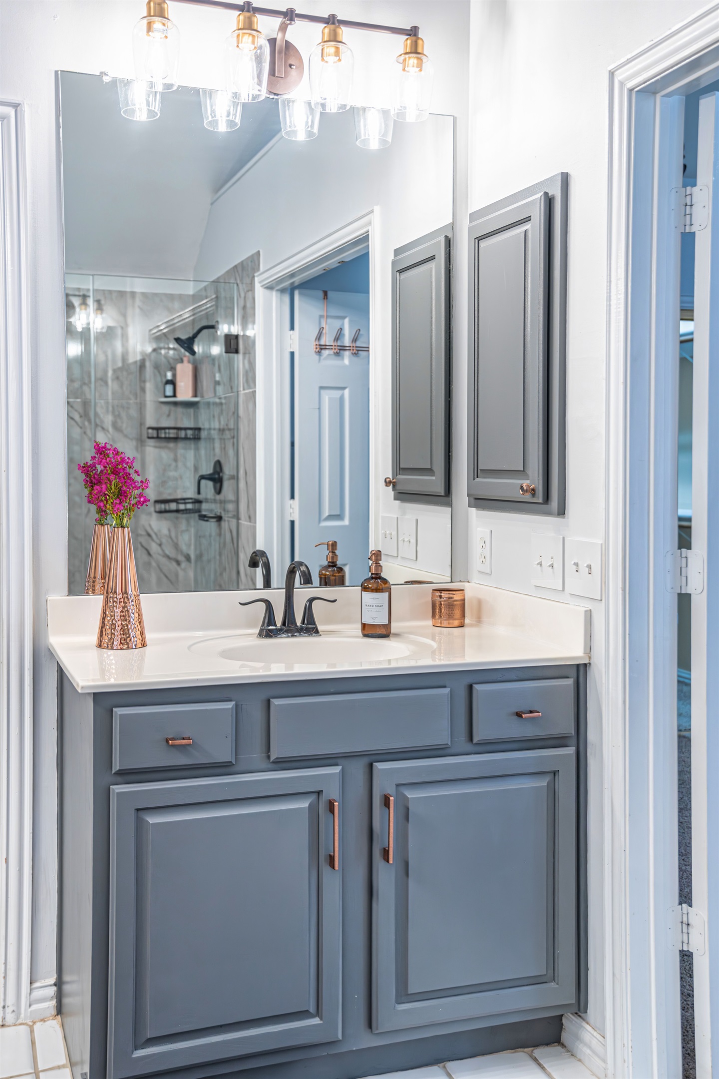 Master Ensuite Bath with Tall Stand Up Vanity