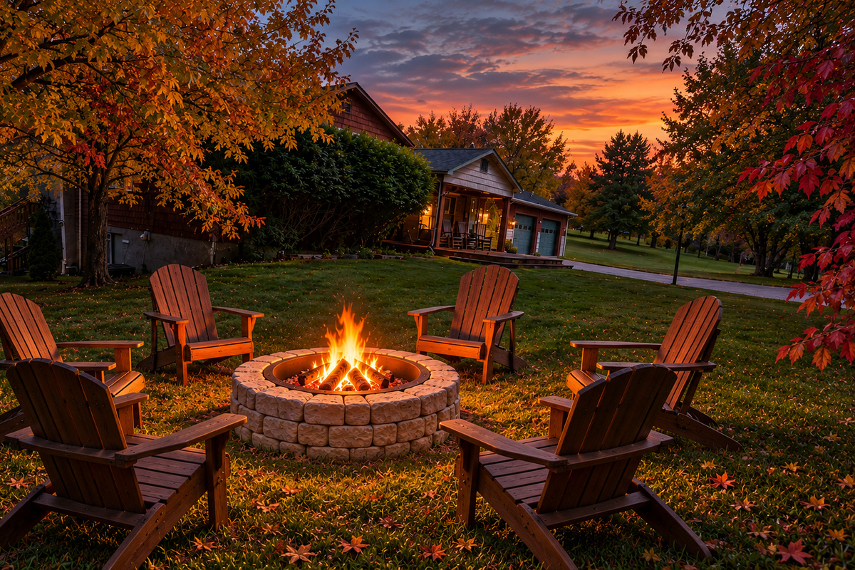 Autumn Twilight Fire Pit Gathering