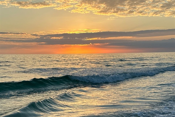 Sunset view from the private deeded beach access