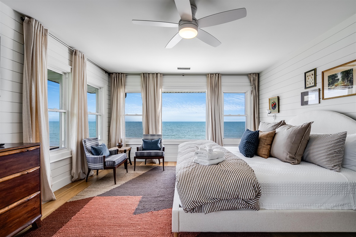 Master Bedroom with a King bed, and view's you can never miss.