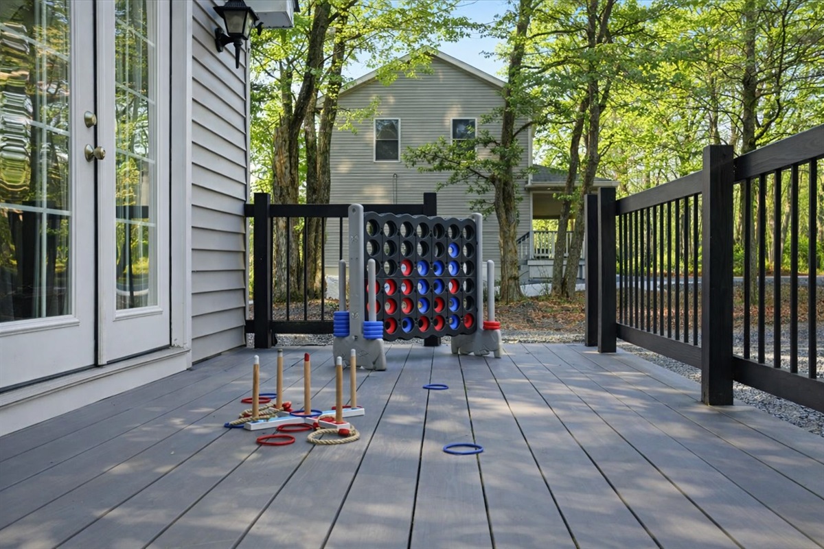 Kick back, play a few rounds of giant Connect 4 and let the easy laughs follow