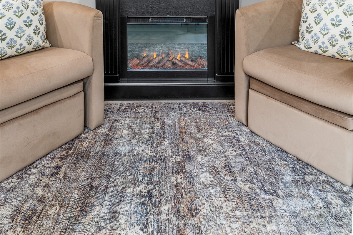 Cozy up by the fire with a cup of tea or glass of wine. This space was made for intimate moments and meaningful pause.