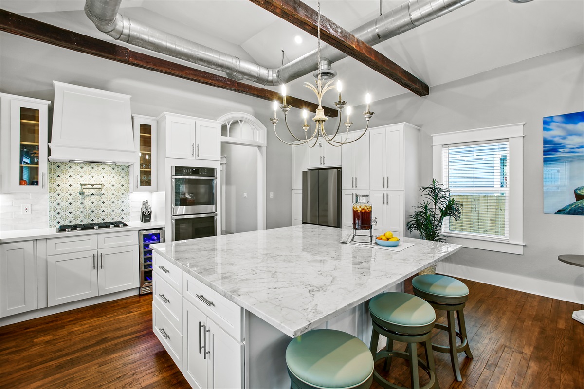 Marble Island with Seating for Three