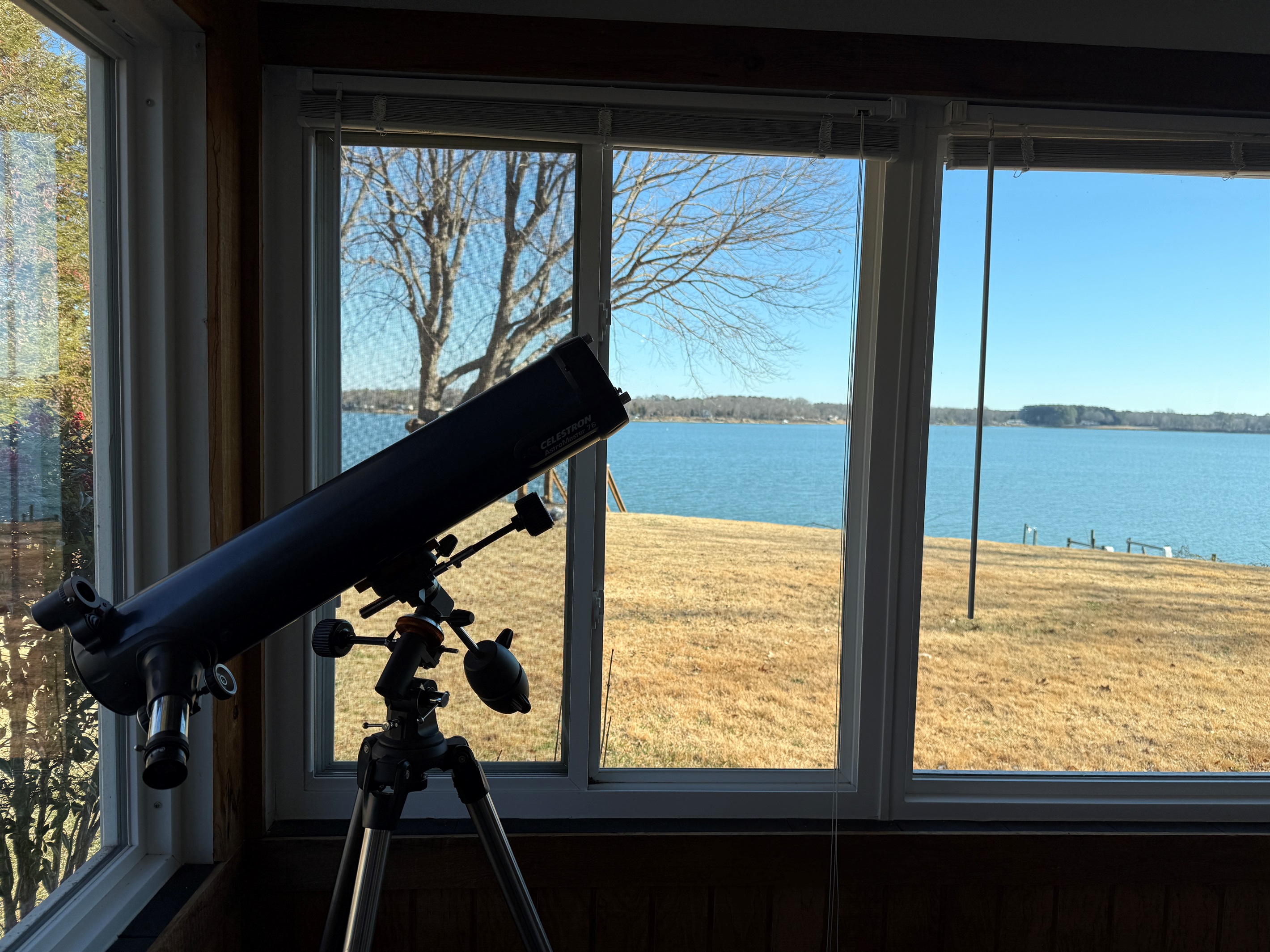 Feel free to gaze at all the stars, or get a close up of the moon with our telescope.