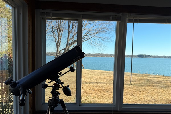 Feel free to gaze at all the stars, or get a close up of the moon with our telescope.