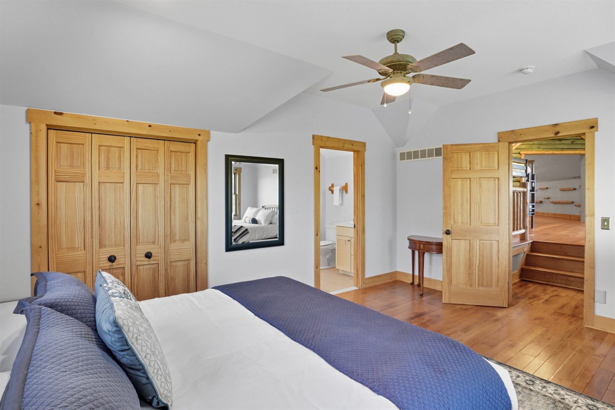 Bedroom 3, Bright bedroom with king bed and a full size bed with ensuite bathroom upstairs