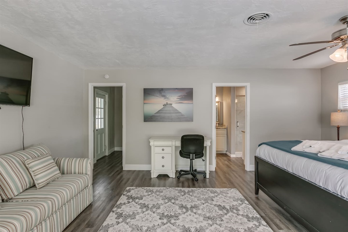 Designated Work Space in Master (has private entrance and full en-suite bathroom)