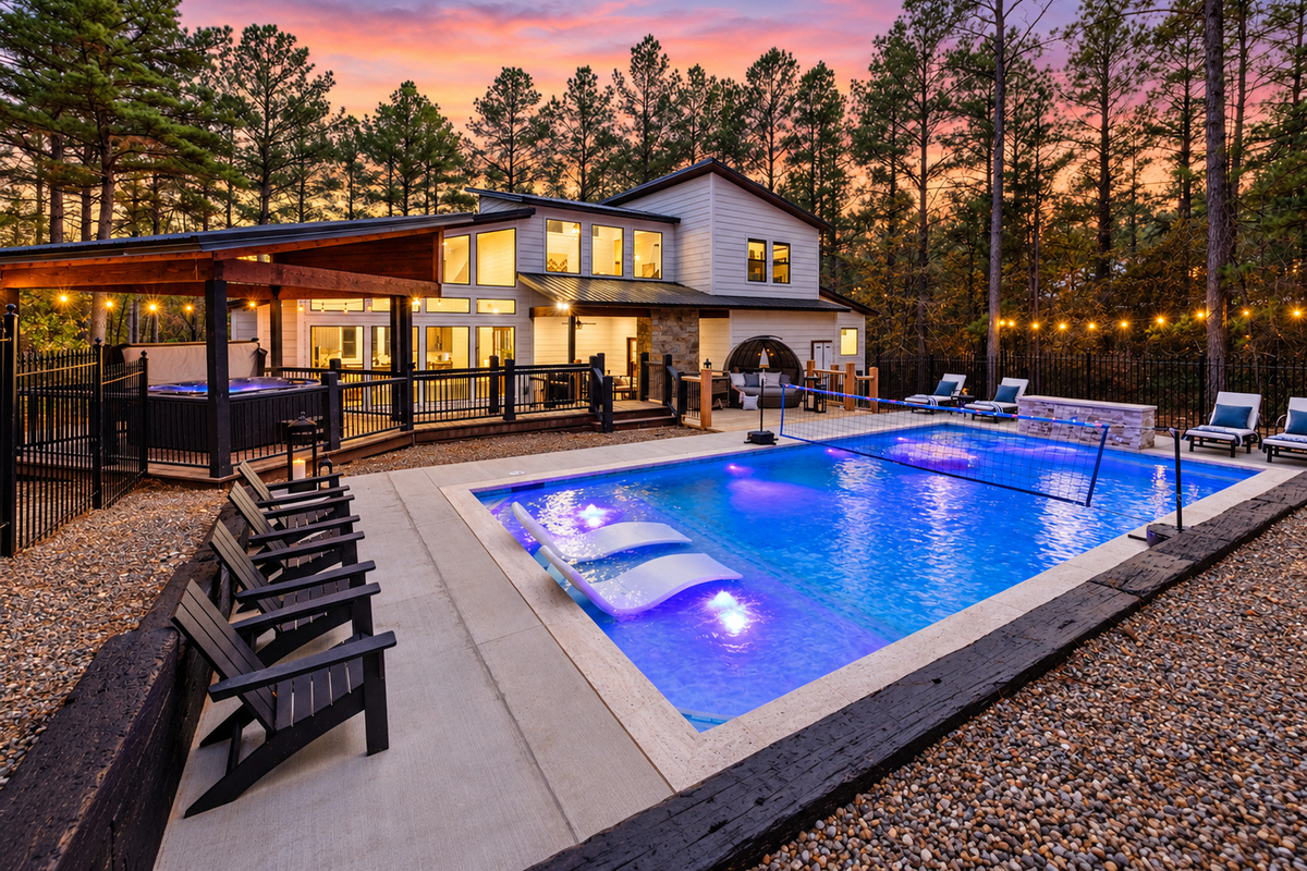 Make a splash in our brand new 16x34 pool with optional heating! Lounge on the tanning ledge with bubblers, enjoy the waterfall, or dive into a volleyball match with volleyball net included!