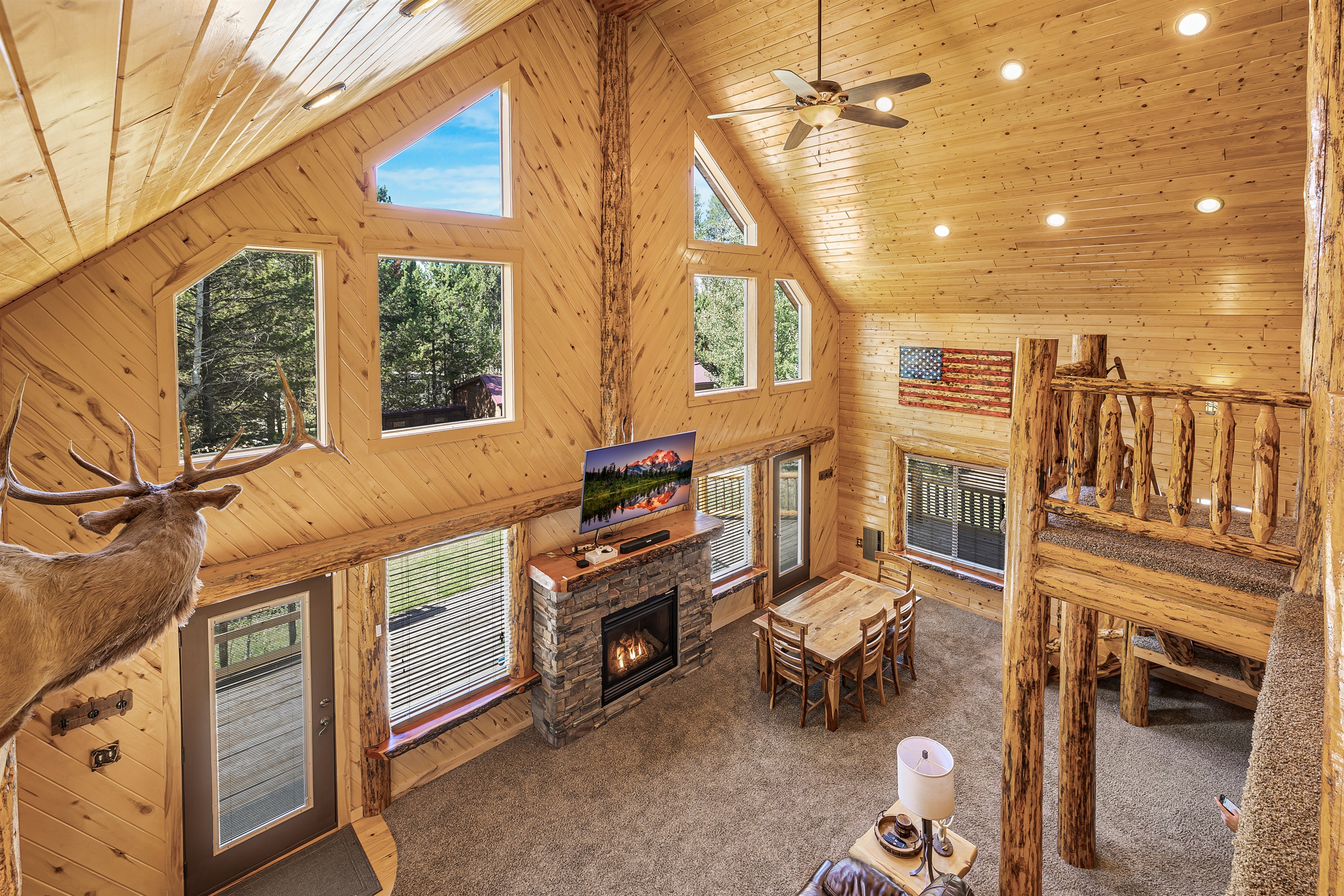 Upstairs loft area overlooking the living room
