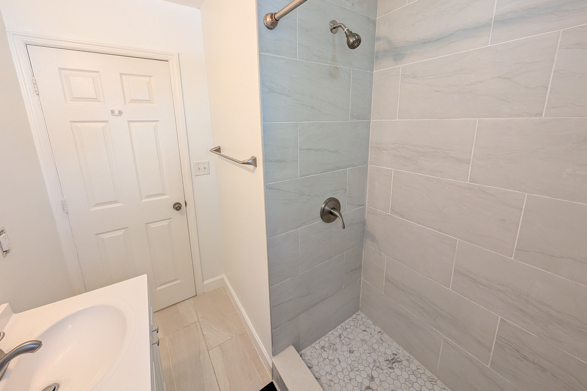 Fully renovated bathroom with new shower