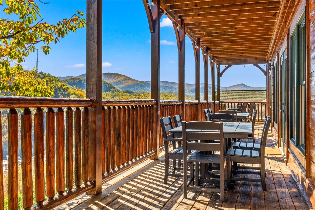 Dine alfresco (two outdoor dining tables, fits 12 people)