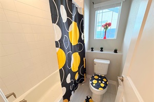 Toilet and tub + shower combination