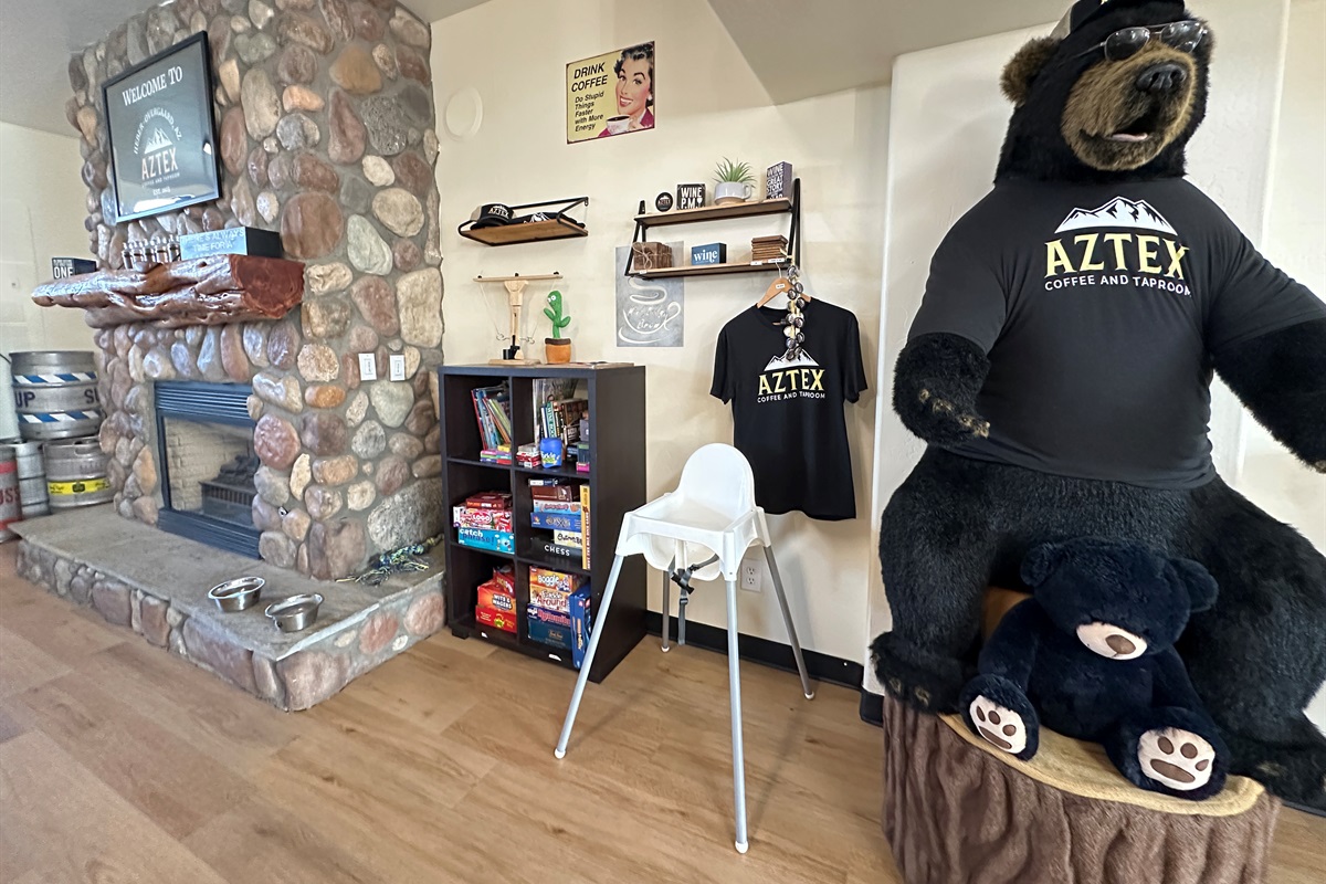 Aztex Coffee & Tap Room, a quick 1 minute walk away!