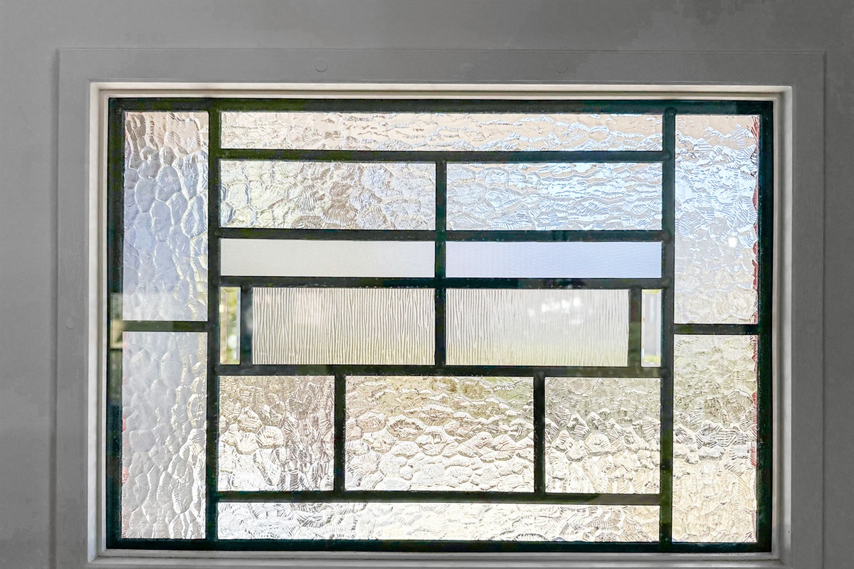 Privacy windows throughout the home.