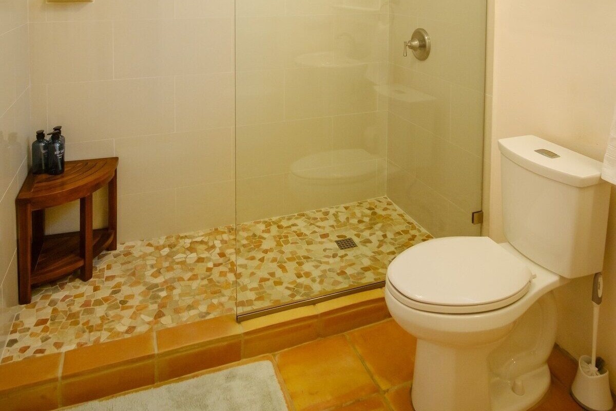 Updated bathroom with walk in shower.
