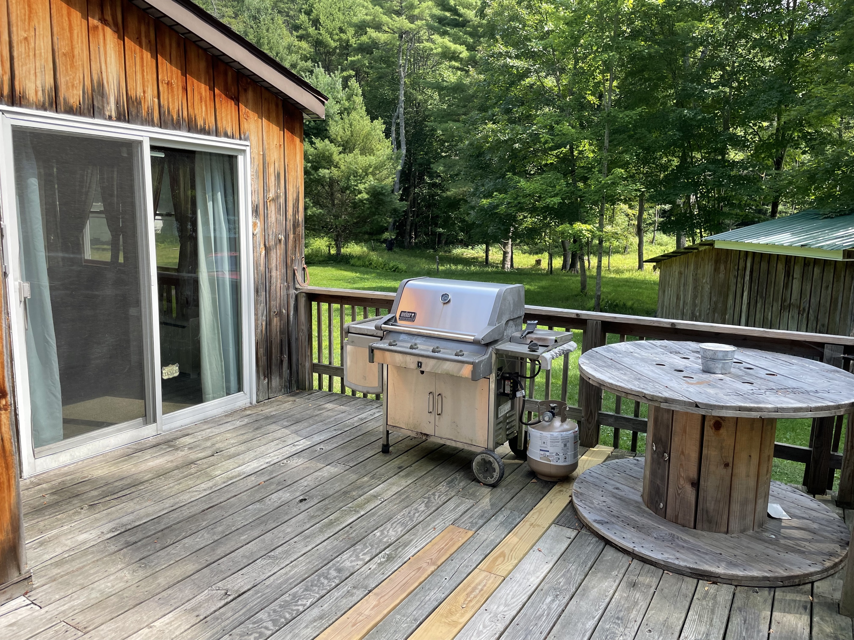 Grill on the front porch