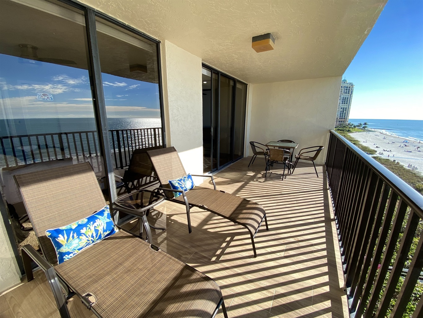 Remodel with tiled large patio, overlooking the entire beach