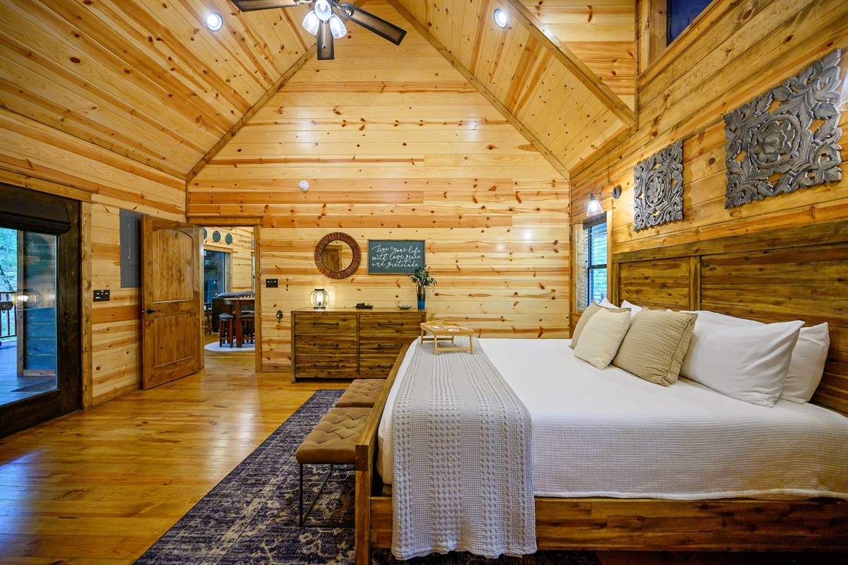 Bedroom sits privately off the main living area.