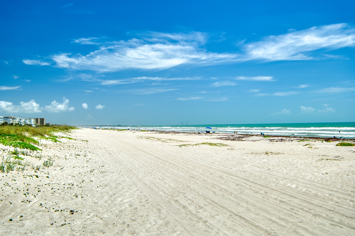 Garfield Ave. Beach Access is 2.5 Blocks from the house and is a quiet beach experience with views of the rocket launch pad. No lifeguard on duty; the nearest lifeguard stand is at the Cocoa Beach Pier (0.9 miles away).