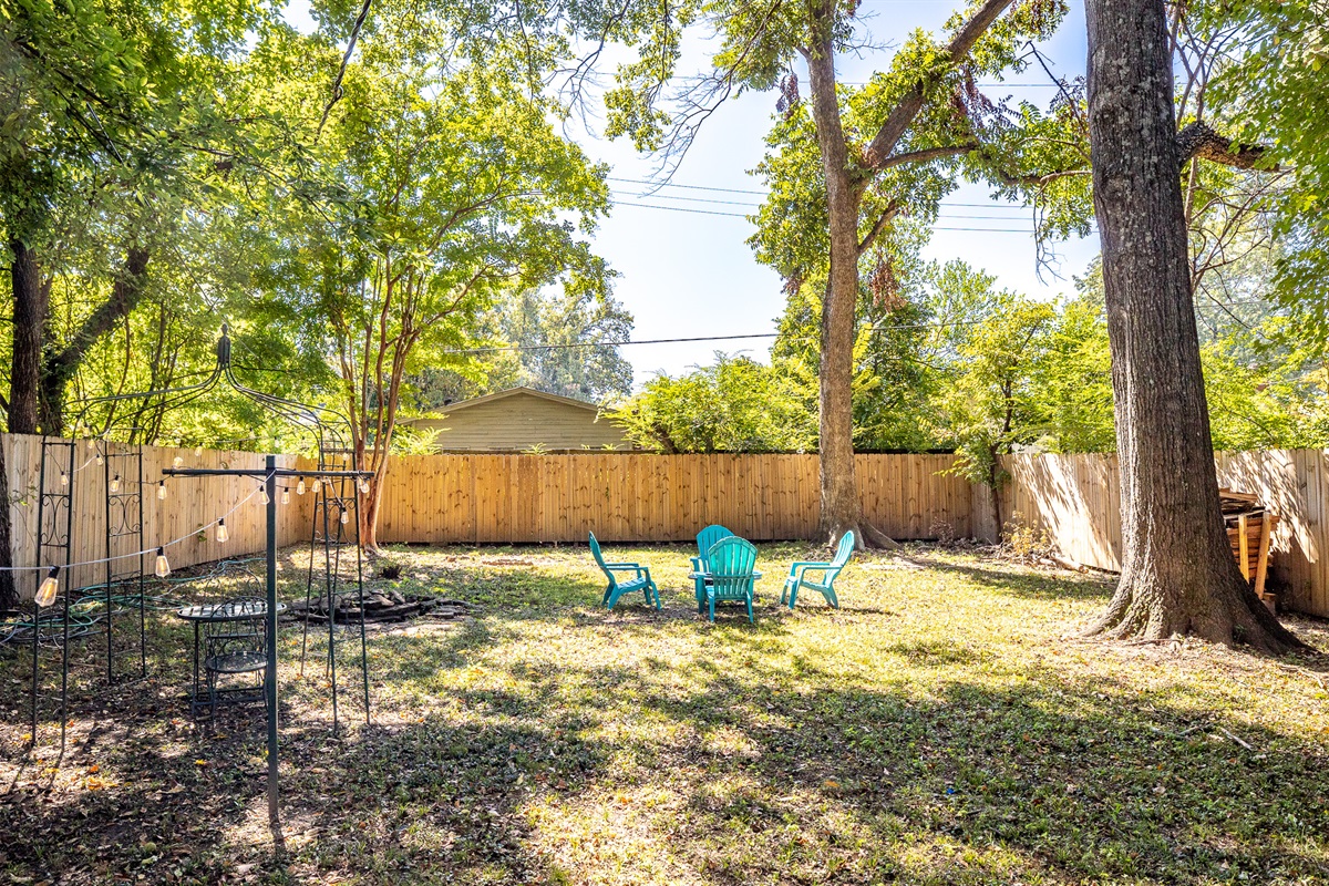 Large fenced in yard