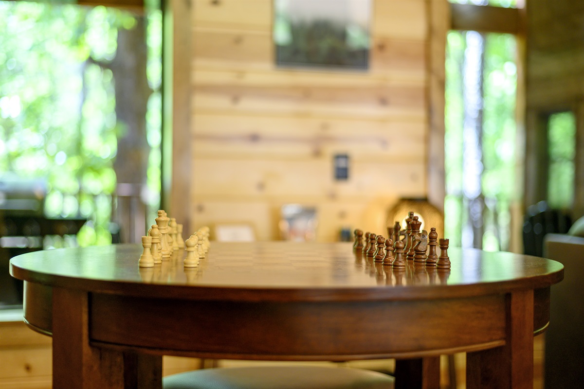 Game pub table for those nights your feeling a little competitive! Checkers and chess game pieces available.