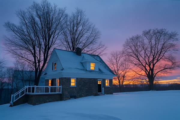 House Exterior on a Snowy Day
