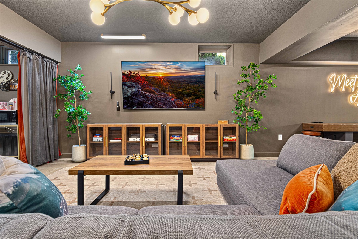 Kick back on the comfy sectional for movies, board games, or late-night hangouts in the game lounge.