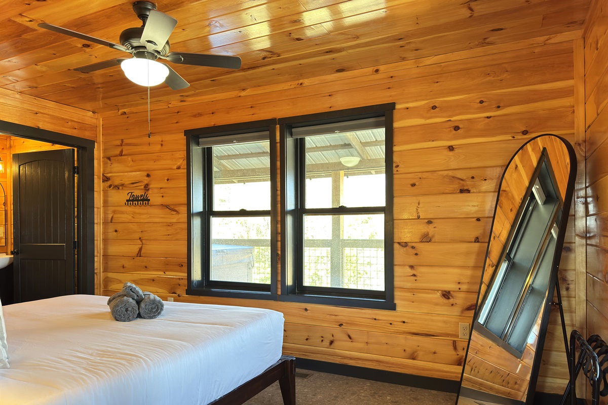 First floor king bedroom with ensuite bathroom