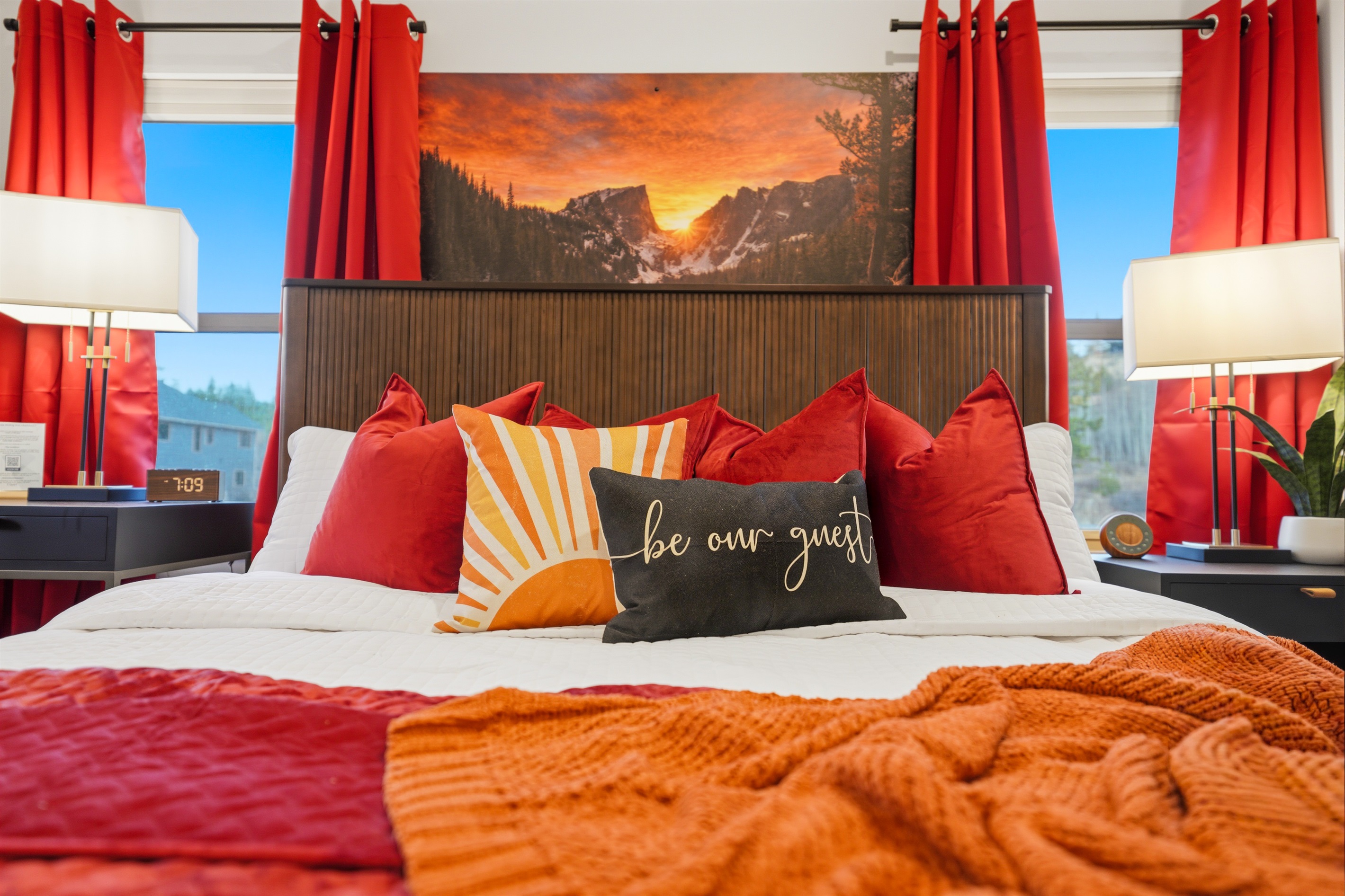 End your day in the primary suite wrapped in the warm glow of a mountain sunset.