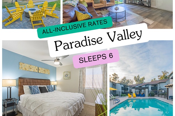 Stylish and serene bedroom in this Scottsdale Airbnb 🌵—just minutes from Cala Paradise Valley, perfect for guests seeking upscale dining, nightlife, and desert charm. 🌞🛏