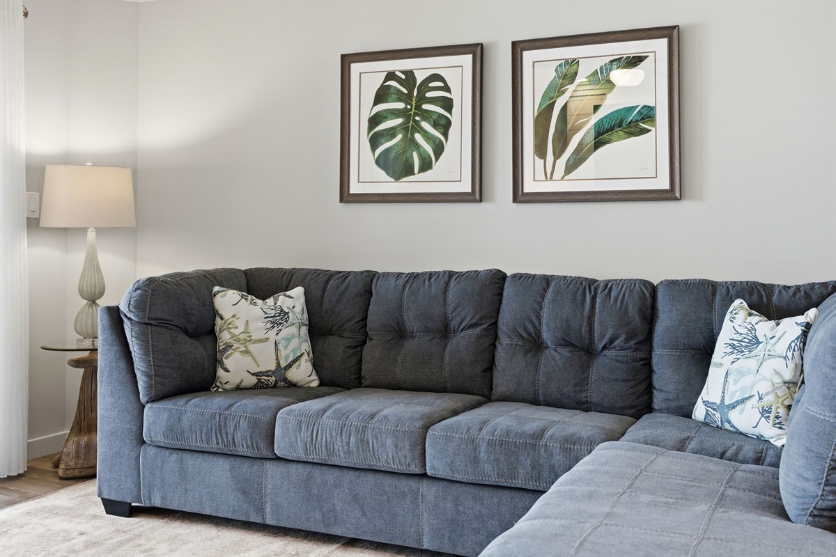 Sink into the oversized sectional after a beach day
