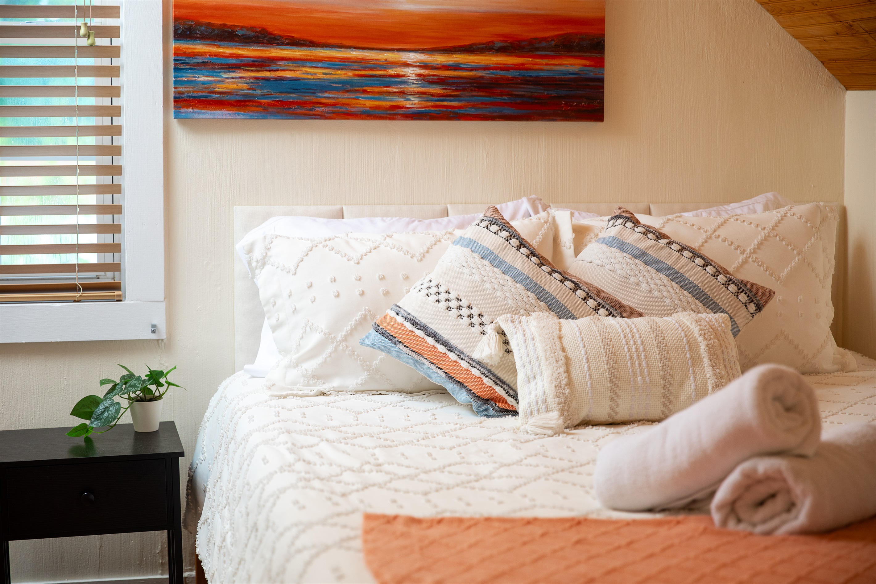 Curl up and drift into deep, uninterrupted sleep in a cozy bedroom made for true rest after full days together.