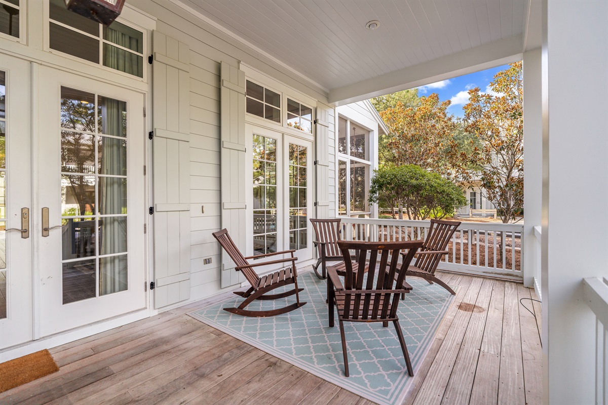 Gathering spaces in front back and side for enjoying the lazy mornings and evenings. 