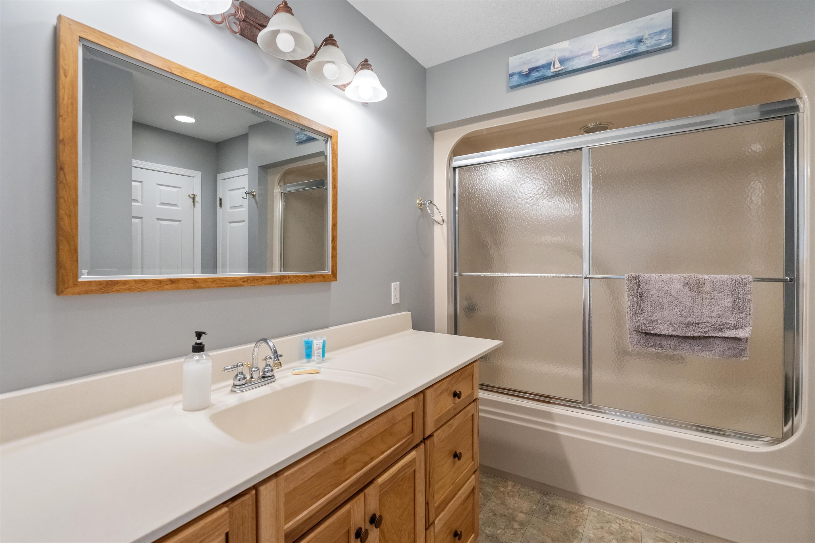 Master Bathroom with extra large vanity sink