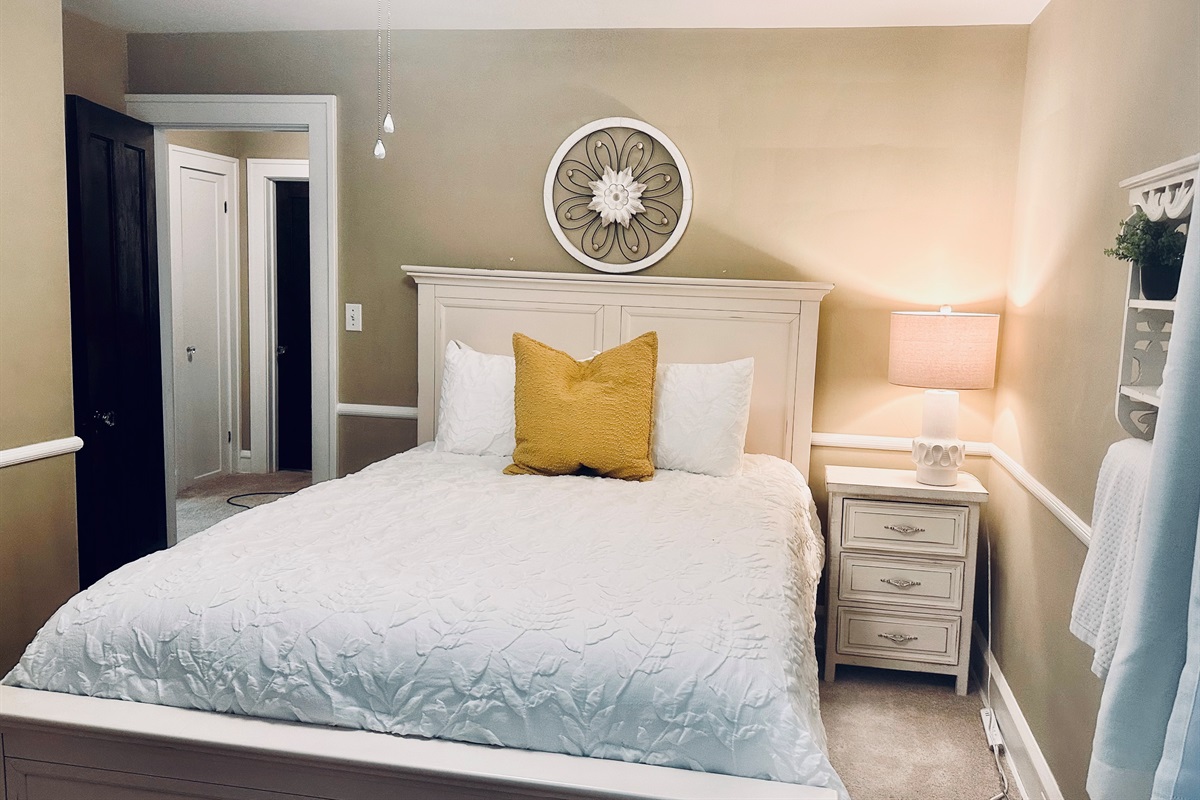 Bedroom #2: Spacious room with a queen Serta mattress and low profile box spring, for a comfortable night.