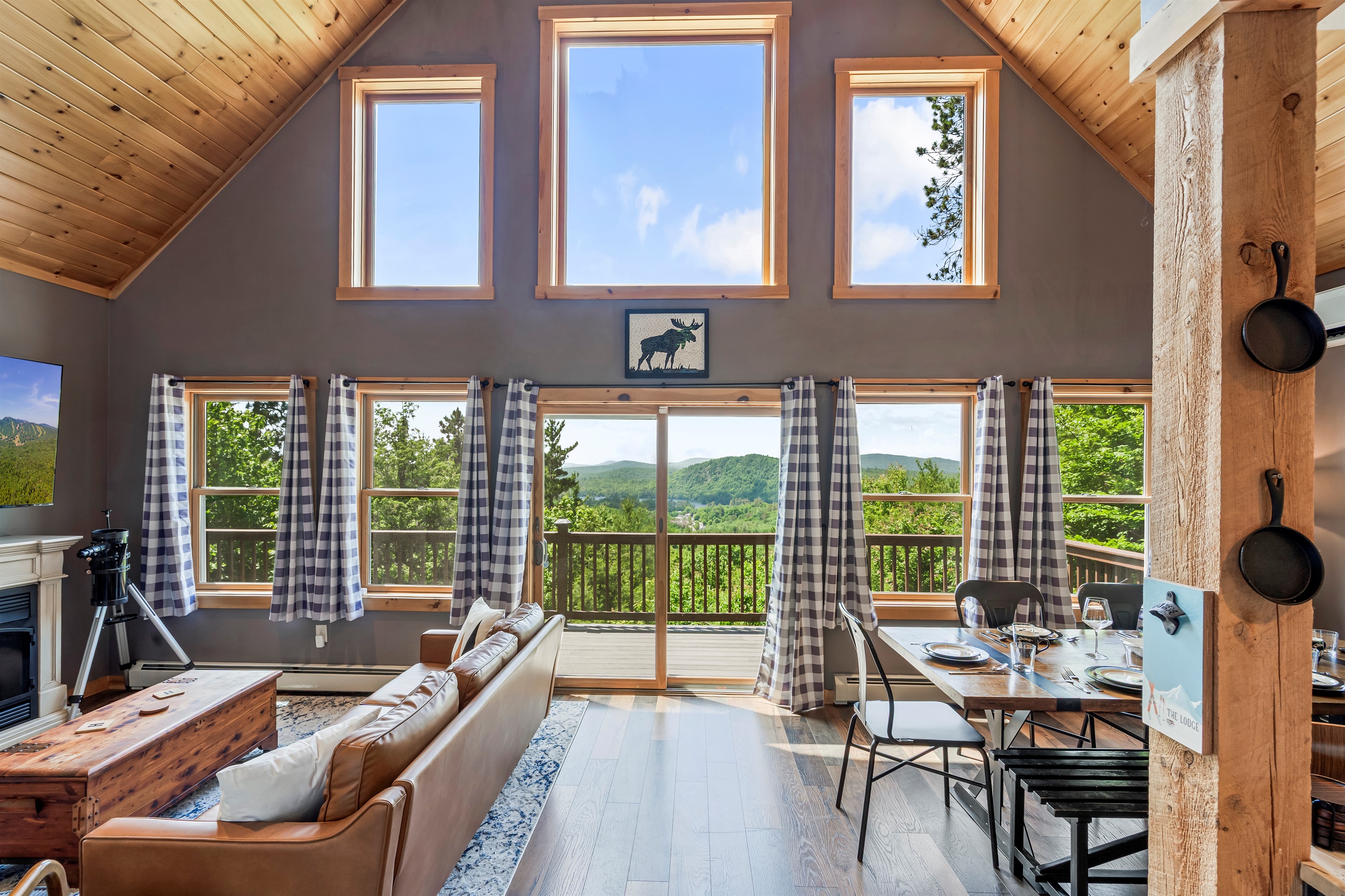 Take in panoramic mountain views from the heart of the home.