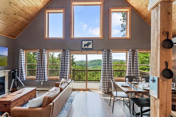 Take in panoramic mountain views from the heart of the home.