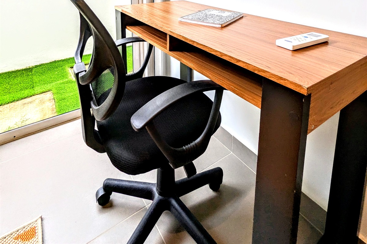 Desk area for remote work