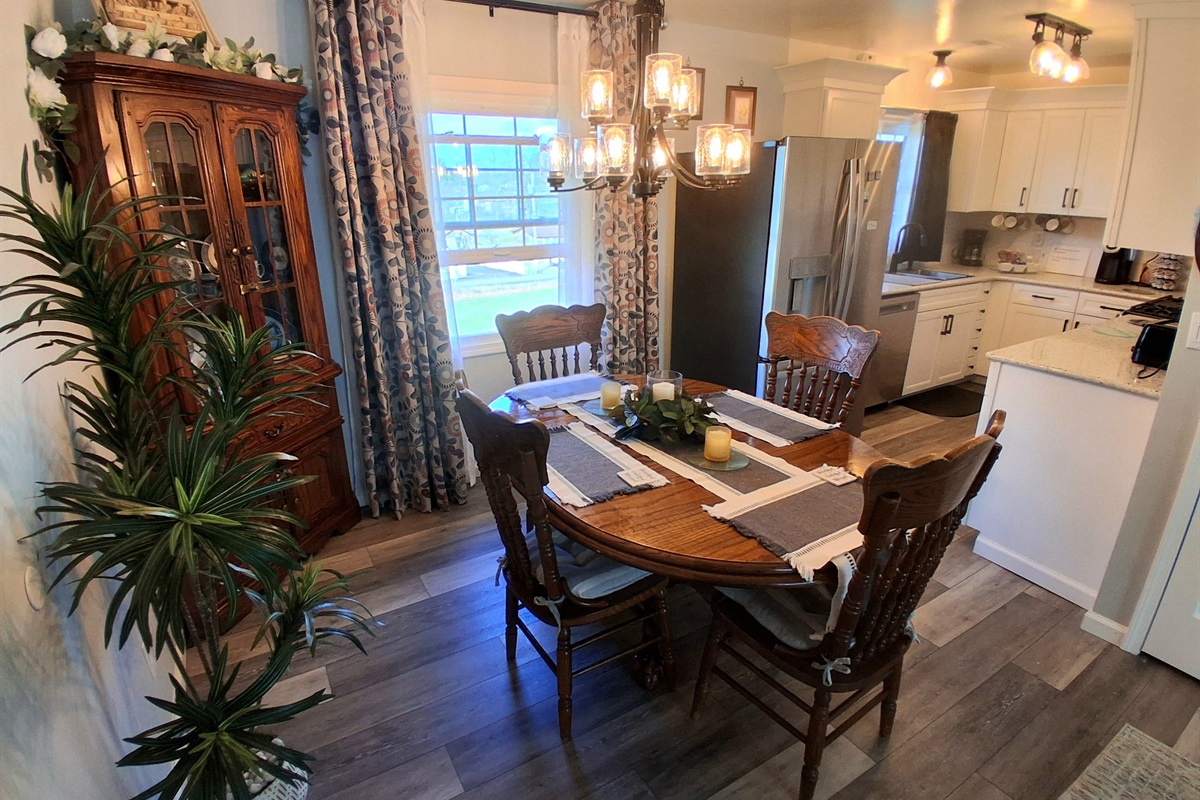 I love listening to the birds while sipping my morning coffee or enjoying breakfast at the table by the open window. The Whirlpool fridge includes a water dispenser and pull-out freezer, making it easy to stay refreshed throughout the day.