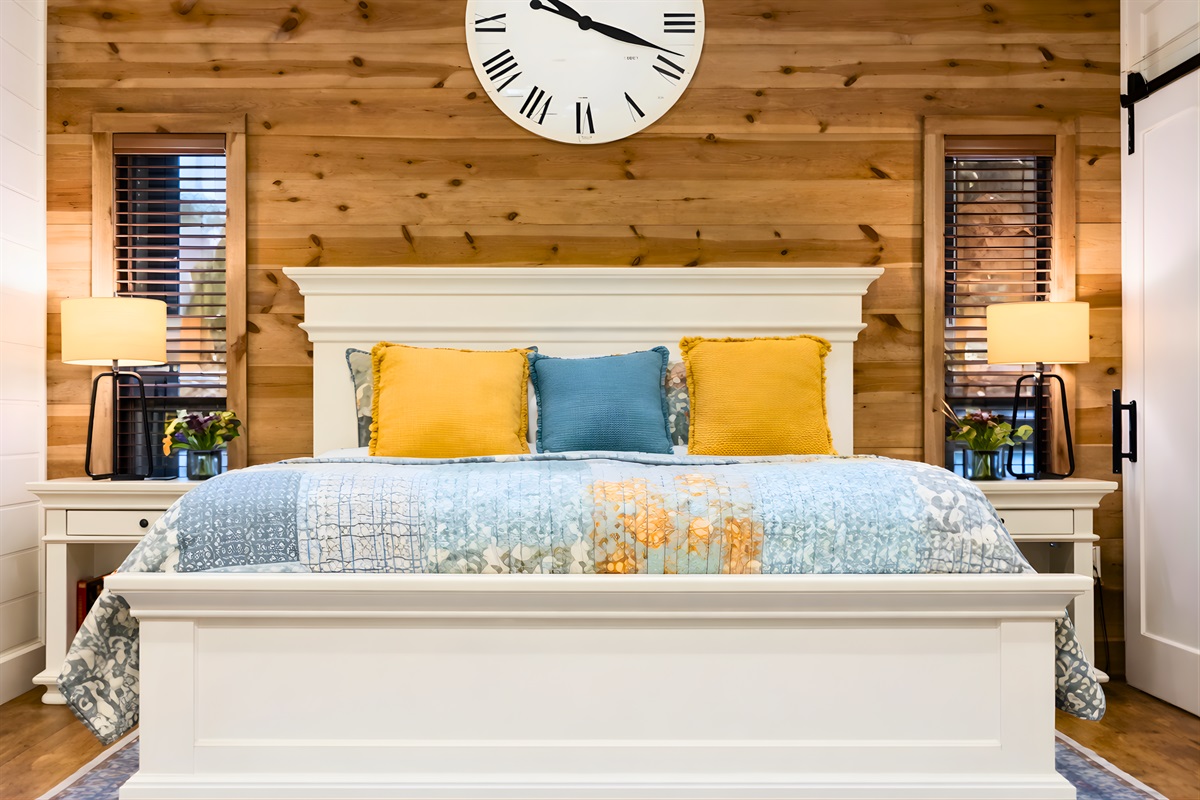 Dream easy in our luxurious king-sized bed, set in a spacious room designed for ultimate comfort.