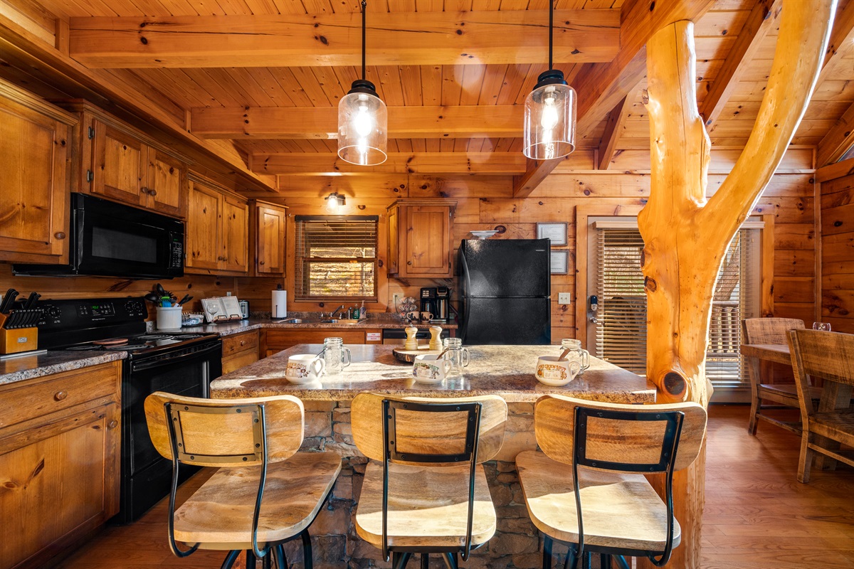 A fully equipped kitchen ready for everything from quick breakfasts to family dinners.